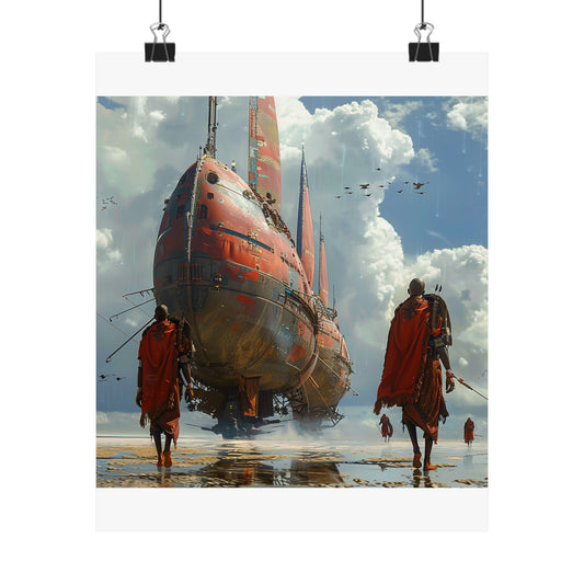 Poster, Ancient Maasai departing on a sea voyage